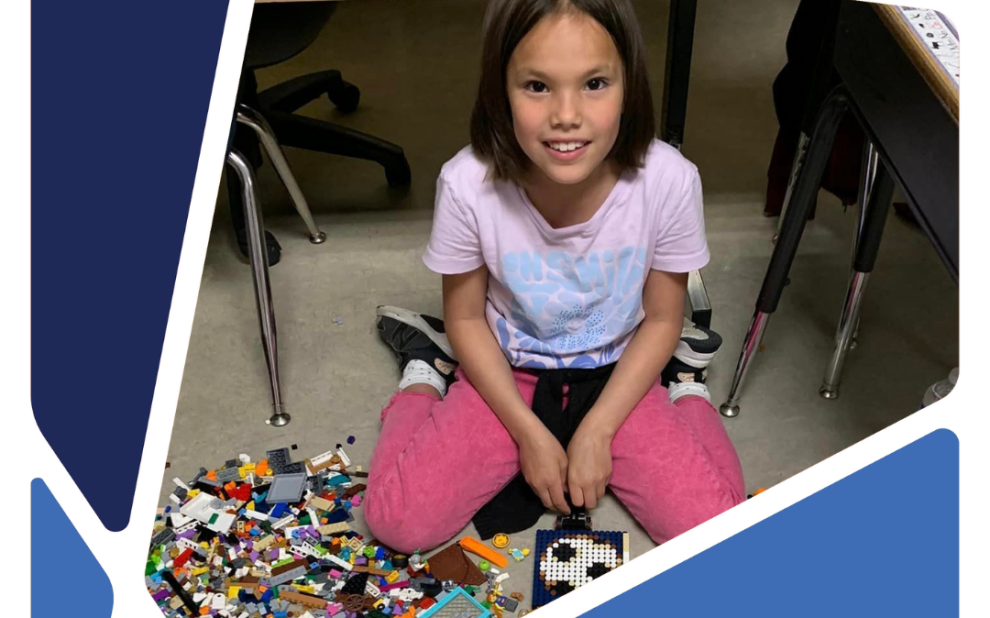 girl with lego bricks