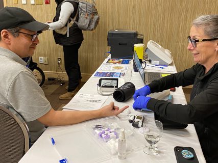 Nurse and patient having an interaction