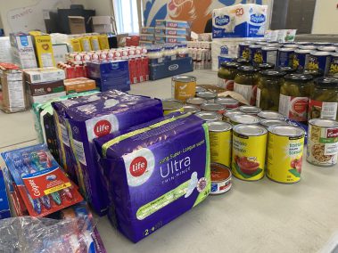 Food items on a table